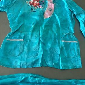 Teal Floral Women's Pajama Set